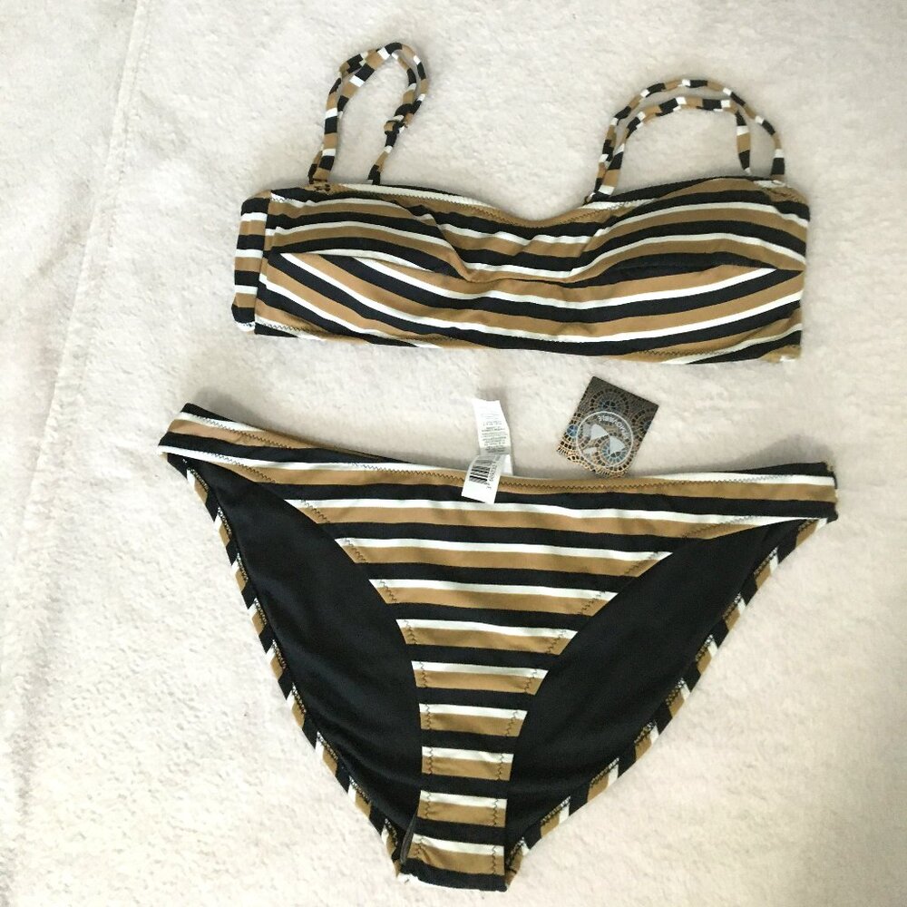 Brown Stripes Bikini (L)  (new with tag)